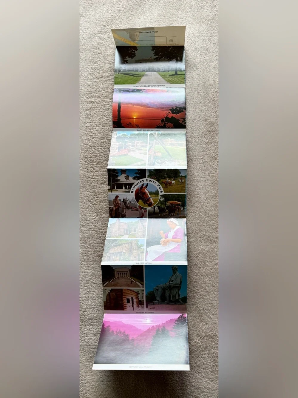 Vintage Fold-Out Kentucky Postcard Set
